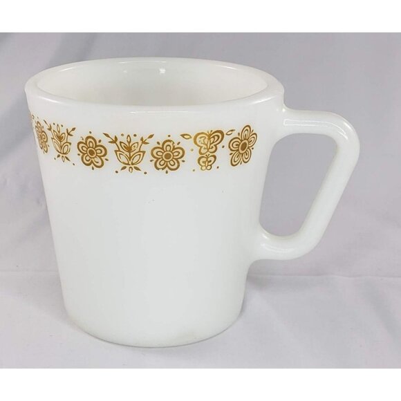 Vintage Pyrex Butterfly Gold Coffee Mugs Cup Set of 3 - Picture 5 of 11